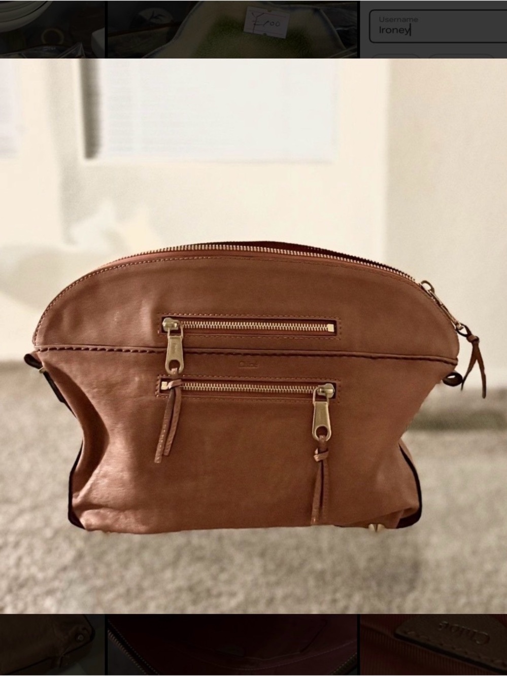 Unused with tag Chloe Angie clutch bag.